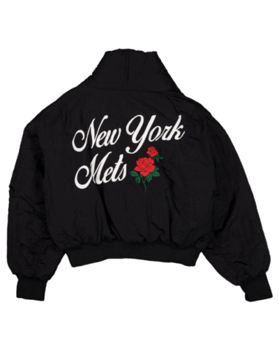 New York Mets x Alpha x New Era Black Shawl Collar Flight Jacket