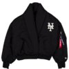 New York Mets x Alpha x New Era Black Shawl Collar Flight Jacket