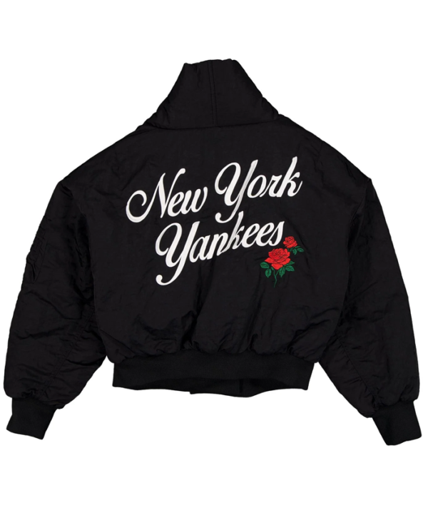 New York Yankees x Alpha x New Era Black Shawl Collar Flight Jacket
