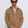Nico O’Reilly Tan Checkered Trucker Jacket