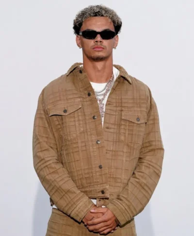 Nico O’Reilly Tan Checkered Trucker Jacket