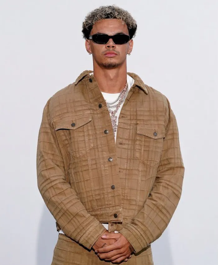 Nico O’Reilly Tan Checkered Trucker Jacket