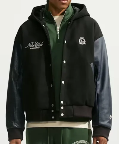 Nike Club Men’s Black Wool Varsity Jacket