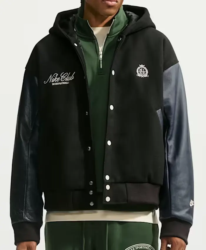 Nike Club Men’s Black Wool Varsity Jacket