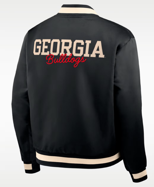 Nike Georgia Legacy College Full-Snap Black Bomber Jacket