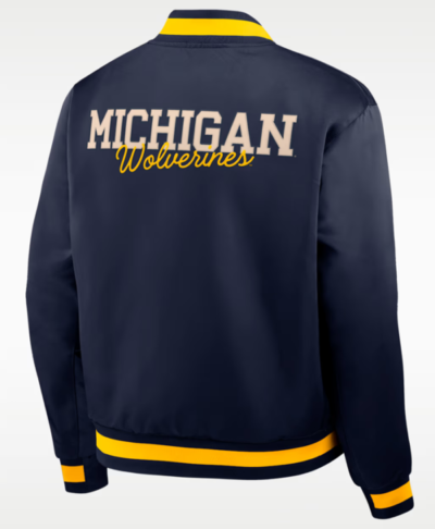 Nike Michigan Legacy College Full-Snap Bomber Jacket