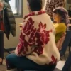 North Of North S02 Anna Lambe Red Floral Sherpa Jacket
