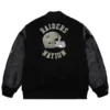 Oakland Raiders Blackout Vintage Wool Varsity Jacket