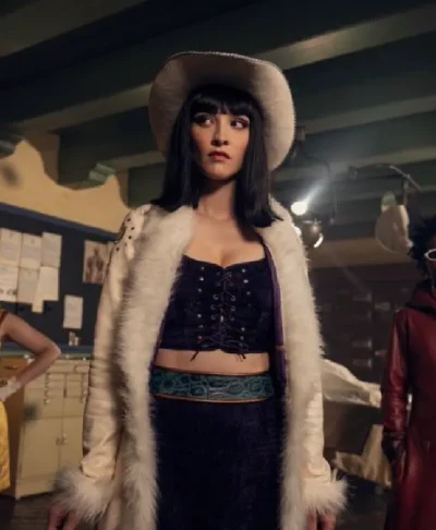 One Piece Nico Robin White Shearling Long Coat