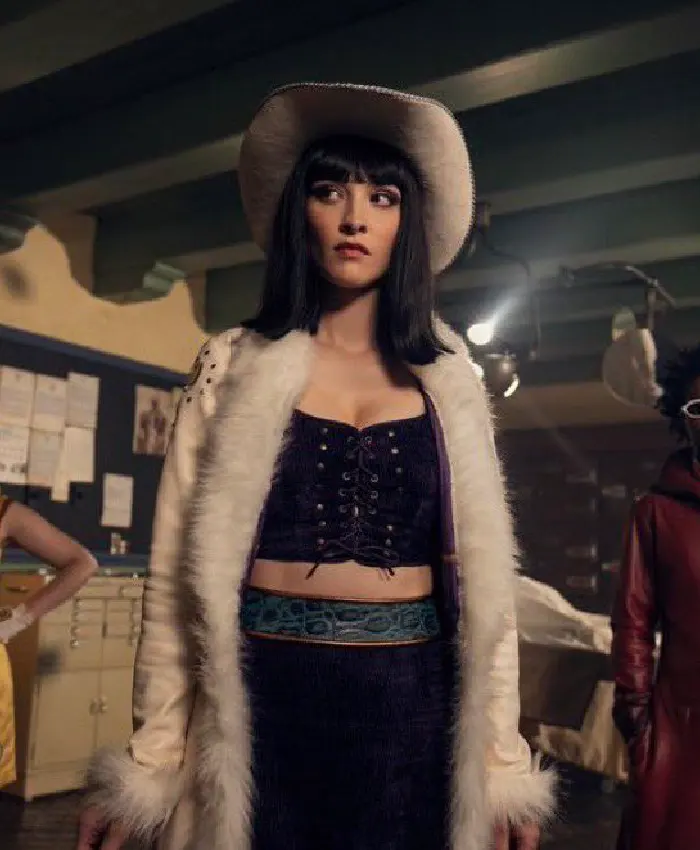 One Piece Nico Robin White Shearling Long Coat