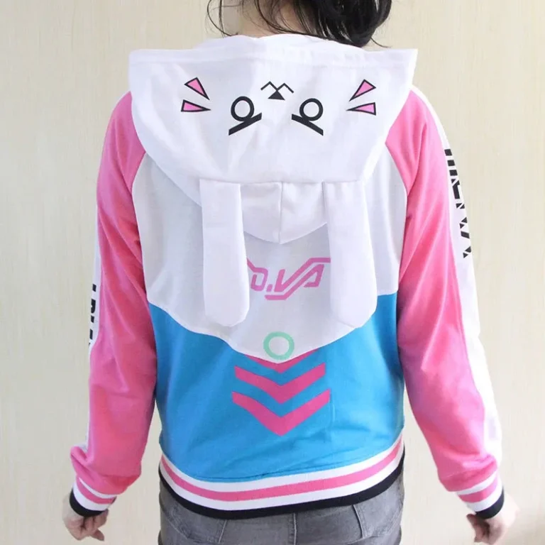 Overwatch Dva Pink White Blue Gaming Coat