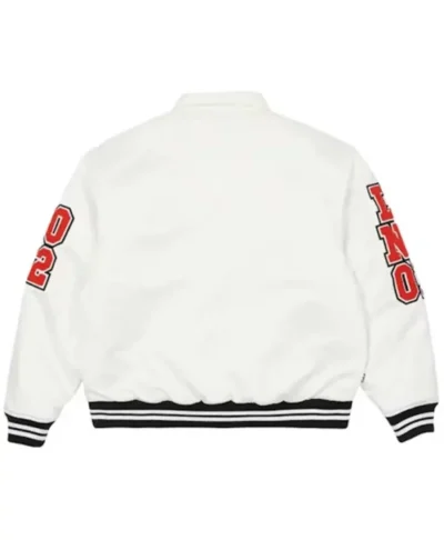 Palace White Satin Bomber Varsity Jacket