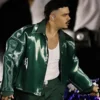 Pedro Sampaio Green Real Leather Stage Coat