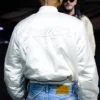Pharrell Williams Paris Rehearsals LV White Varsity Jacket