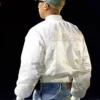 Pharrell Williams Paris Rehearsals LV White Varsity Jacket