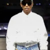 Pharrell Williams Paris Rehearsals LV White Varsity Jacket