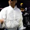 Pharrell Williams Paris Rehearsals LV White Varsity Jacket