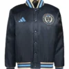 Philadelphia Union Adidas Navy Satin Bomber Jacket