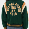 Polo Ralph Lauren Green Wool Leather Letterman JackePolo Ralph Lauren Green Wool Leather Letterman Jacket