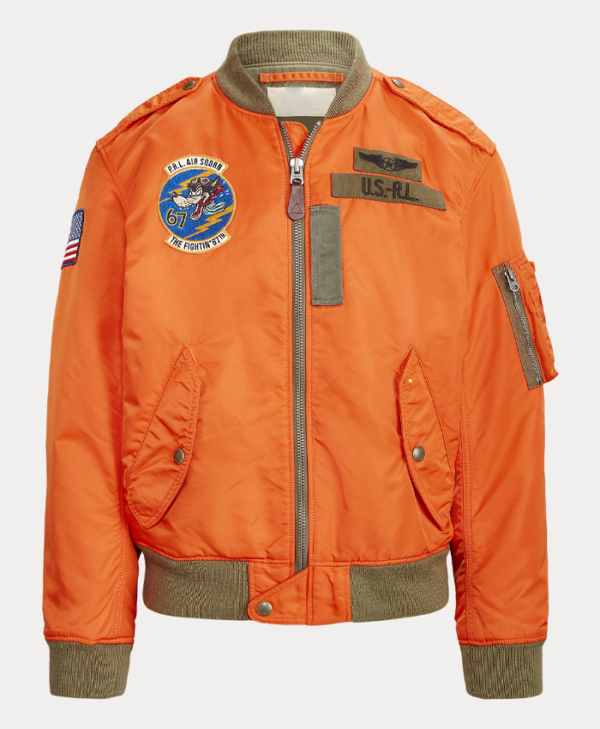 Polo Ralph Lauren Orange Twill Flight Jacket