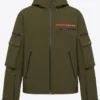 Prada Linea Rossa Technical Green Hooded Jacket