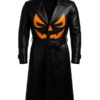 Pumpkin Halloween Black Trench Coat