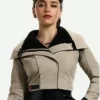 Qira Solo A Star Wars Story Beige Leather Jacket