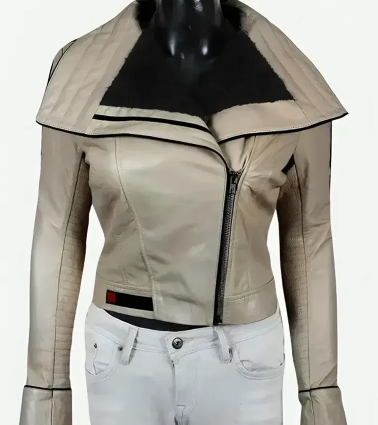 Qira Solo A Star Wars Story Beige Leather Jacket