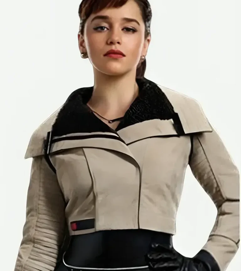 Qira Solo A Star Wars Story Beige Leather Jacket
