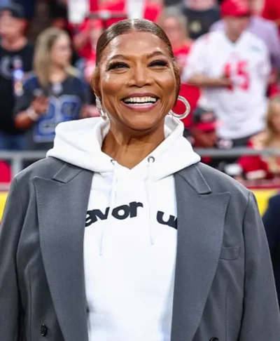 Queen Latifah KC Chiefs Game Grey Trench Coat