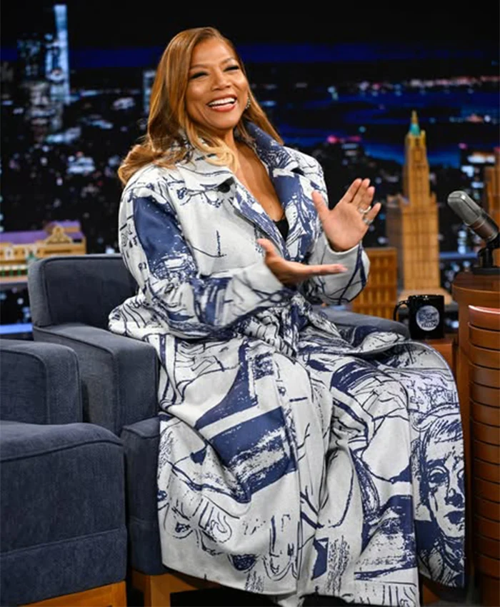 Queen Latifah Tonight Show Printed Long Coat