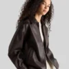 Quince Oversized Satin Bomber Jacket