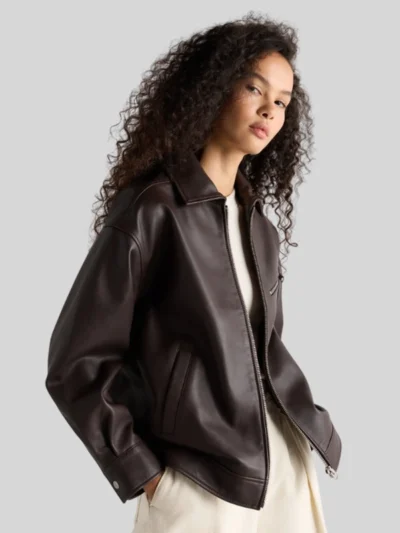 Quince Oversized Satin Bomber Jacket