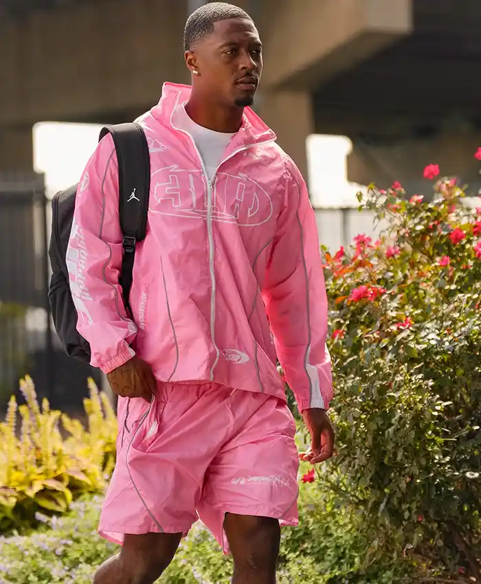 Quinyon Mitchell Vibrant Pink Windbreaker Jacket