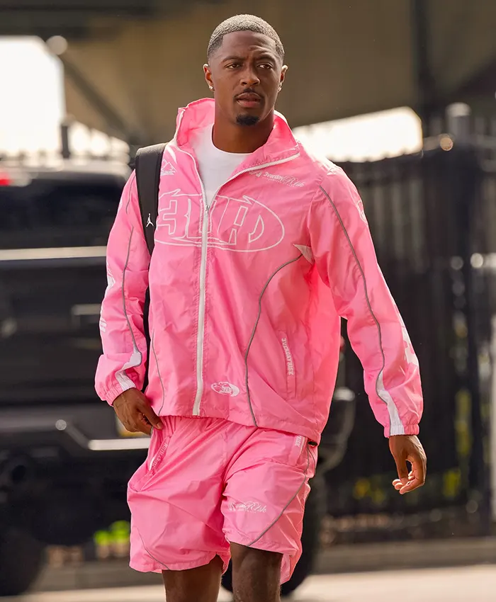 Quinyon Mitchell Vibrant Pink Windbreaker Jacket