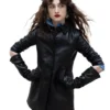 Raffey Cassidy 2025 Black Leather Jacket