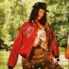 Raised By The Bay Red Bomber Varsity Jacket