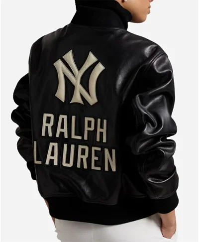 Ralph Lauren Yankees Black Leather Jacket