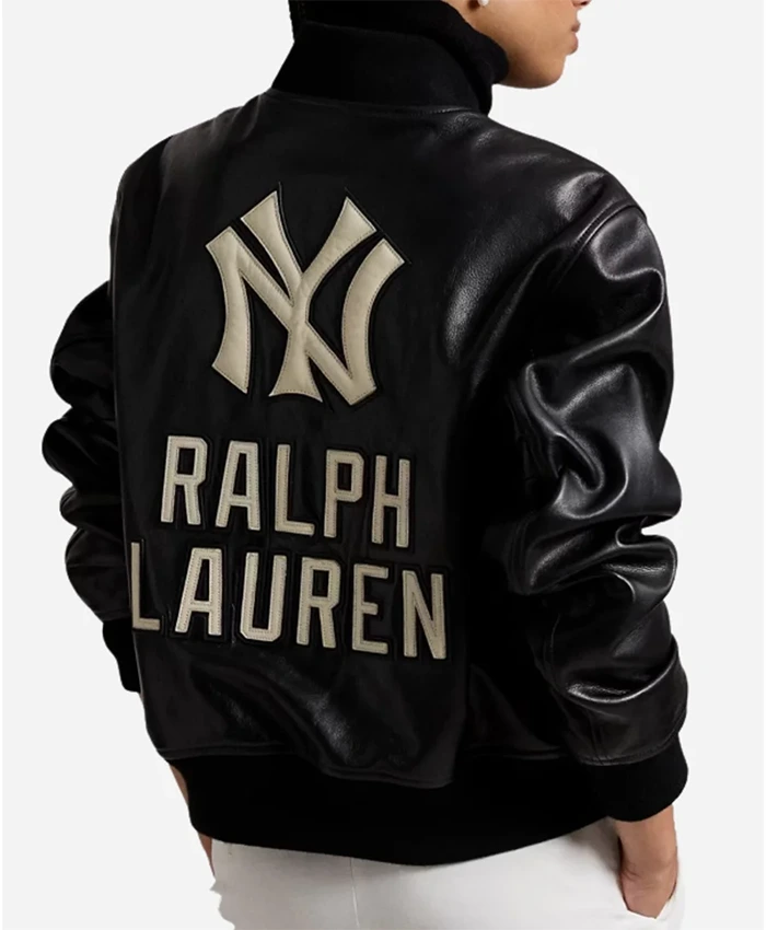 Ralph Lauren Yankees Black Leather Jacket