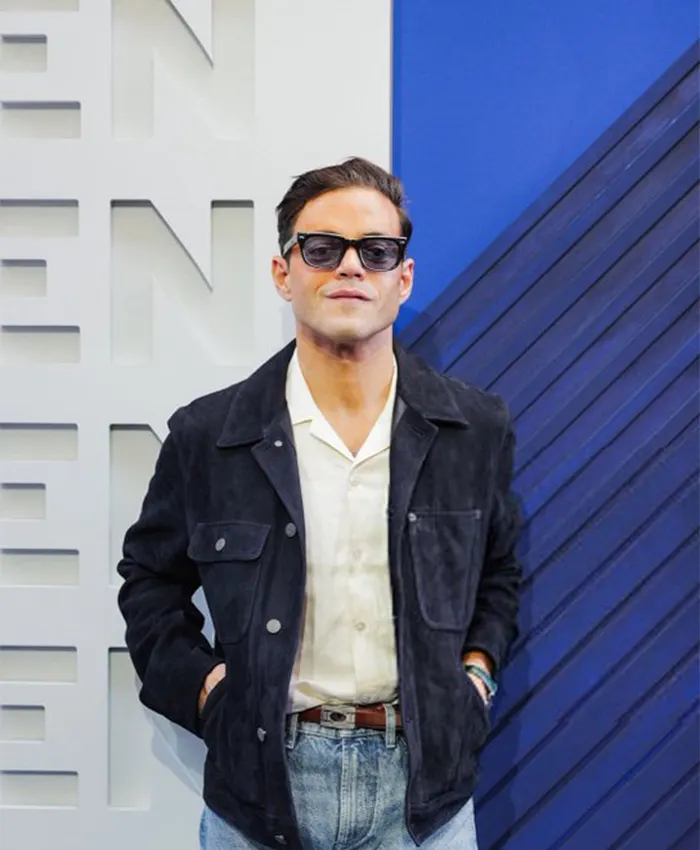 Rami Malek US Open Tennis 2026 Suede Jacket