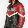Red Black Vintage 1980s Marlboro Biker Jacket