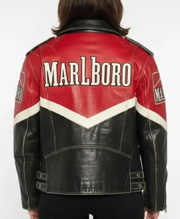 Red Black Vintage 1980s Marlboro Biker Jacket