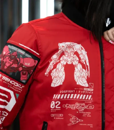 Red Cotton Polyester Gaming Jacket