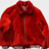 Red Fur Sheep Bomber Jacket