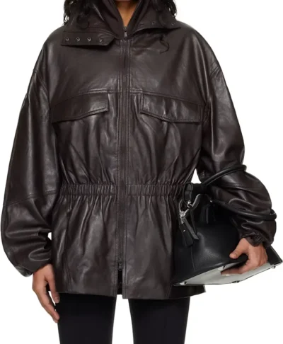 Rihanna The Frankie Shop Carnaby Leather Jacket