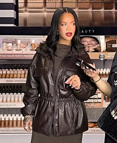 Rihanna The Frankie Shop Carnaby Leather Jacket