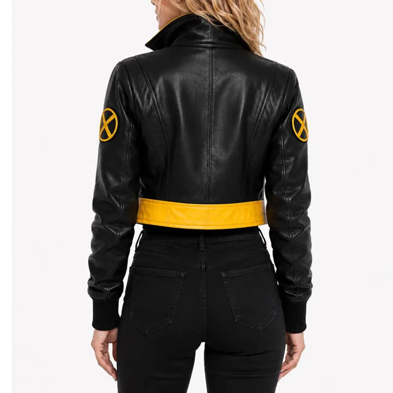 Rogue X-Men 97 Cropped Black Leather Jacket