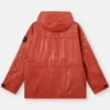 Rust Orange Nylon Hooded Streetwear Jacket