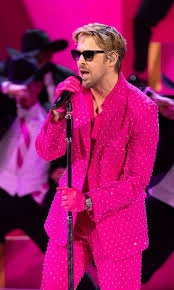 Ryan Gosling Pink Suiting Fabric Suit