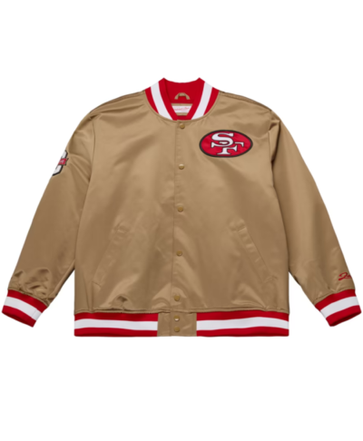 SF 49ers Gold 80th Anniversary Heavyweight Satin Jacket